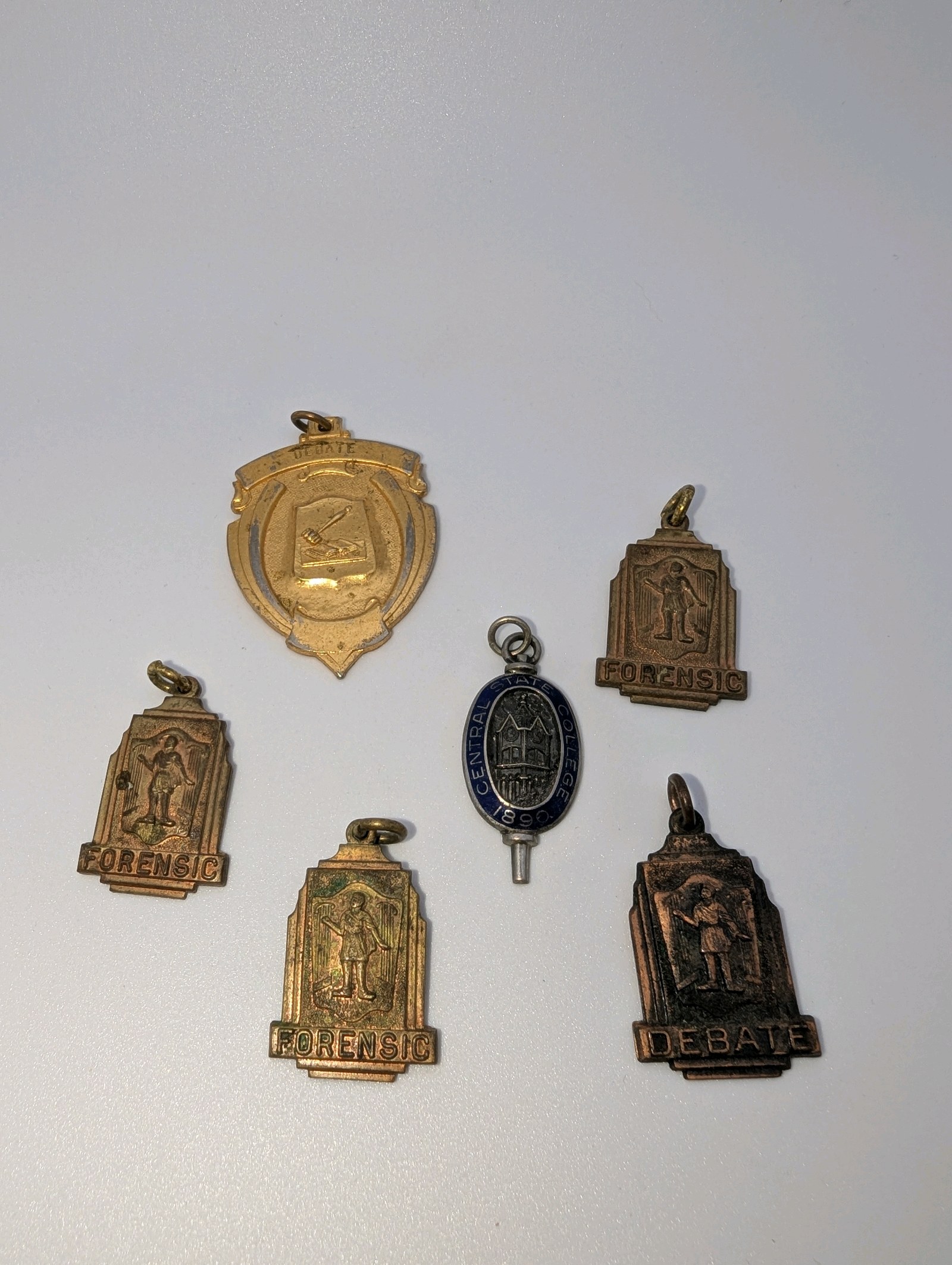 Vintage Academic Achievement Pendants Lot of 6