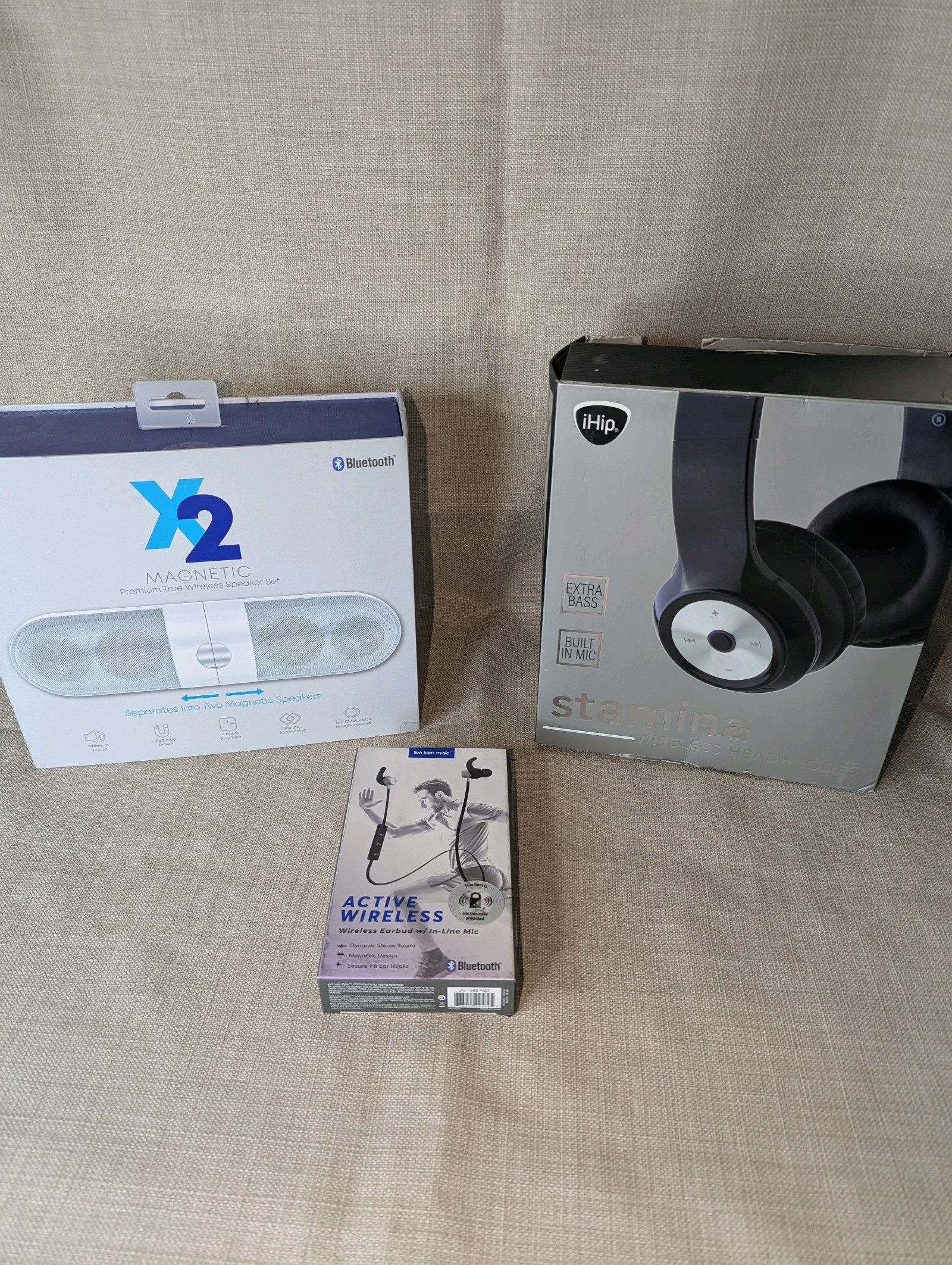 NIB Wireless Headphones and Speaker Lot