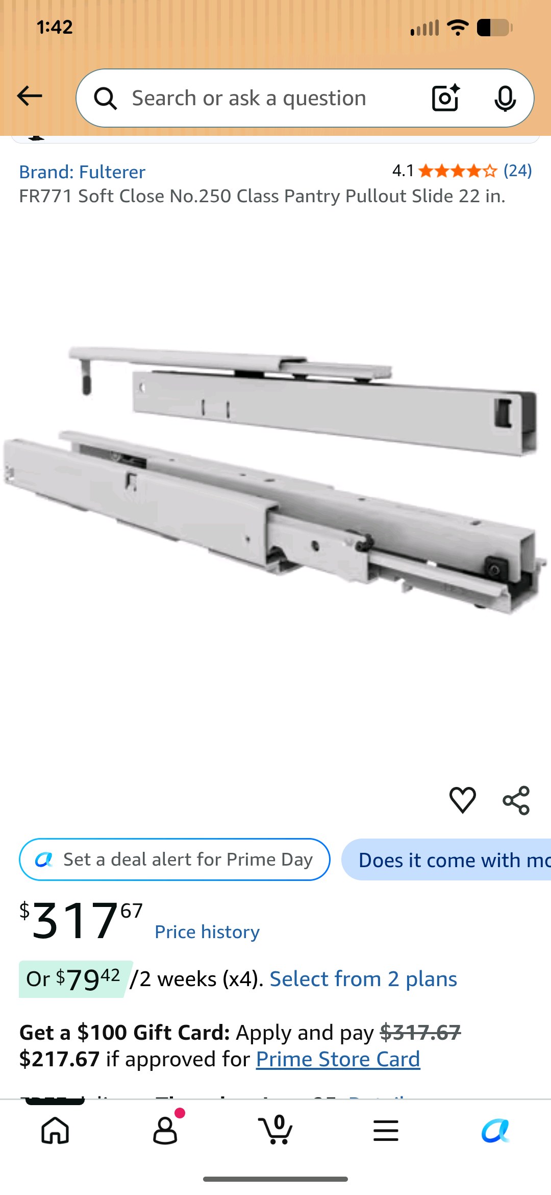 Fulterer FR 771 pantry pull-out slide set, NIB