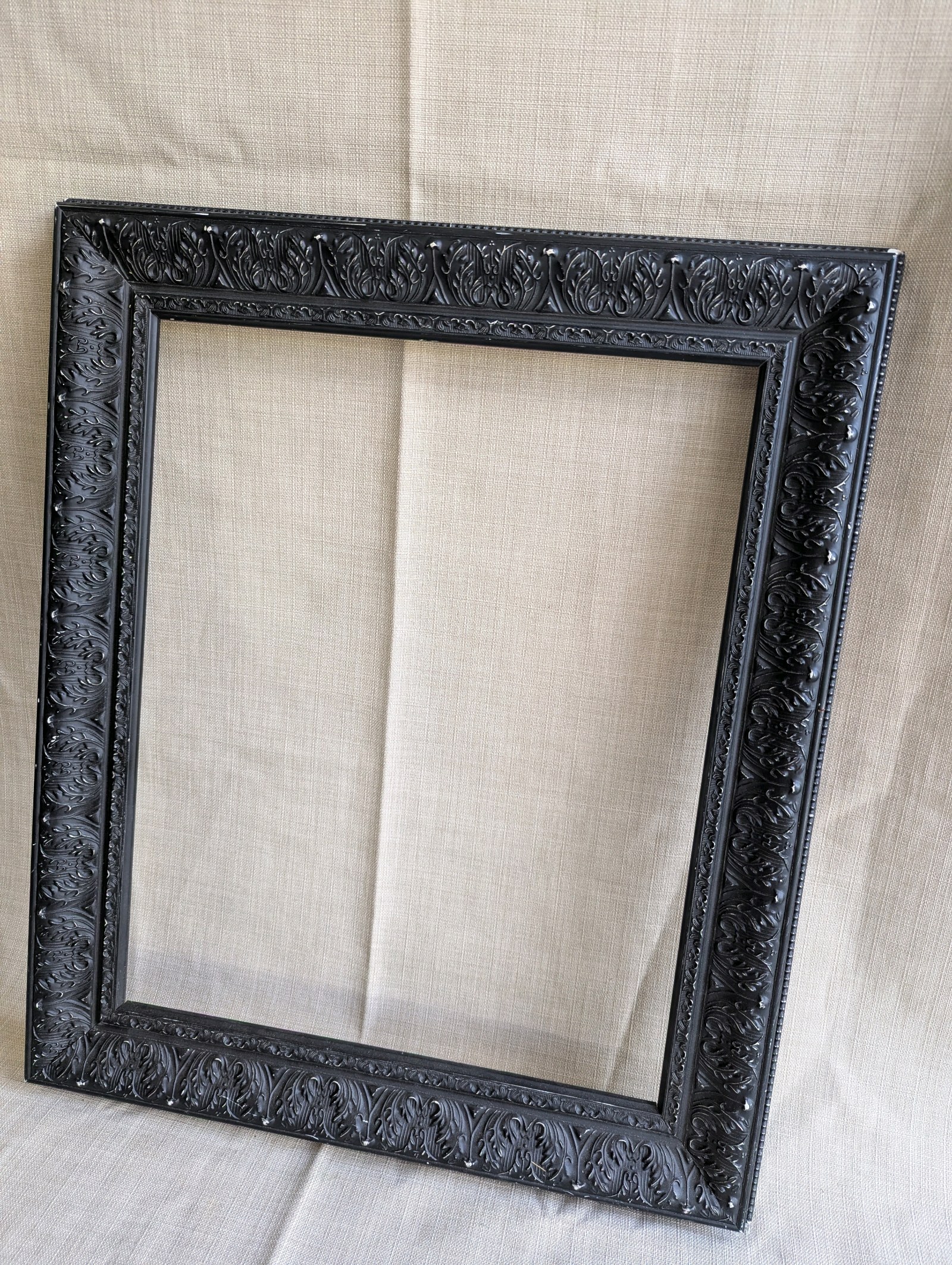 Black, ornate picture frame