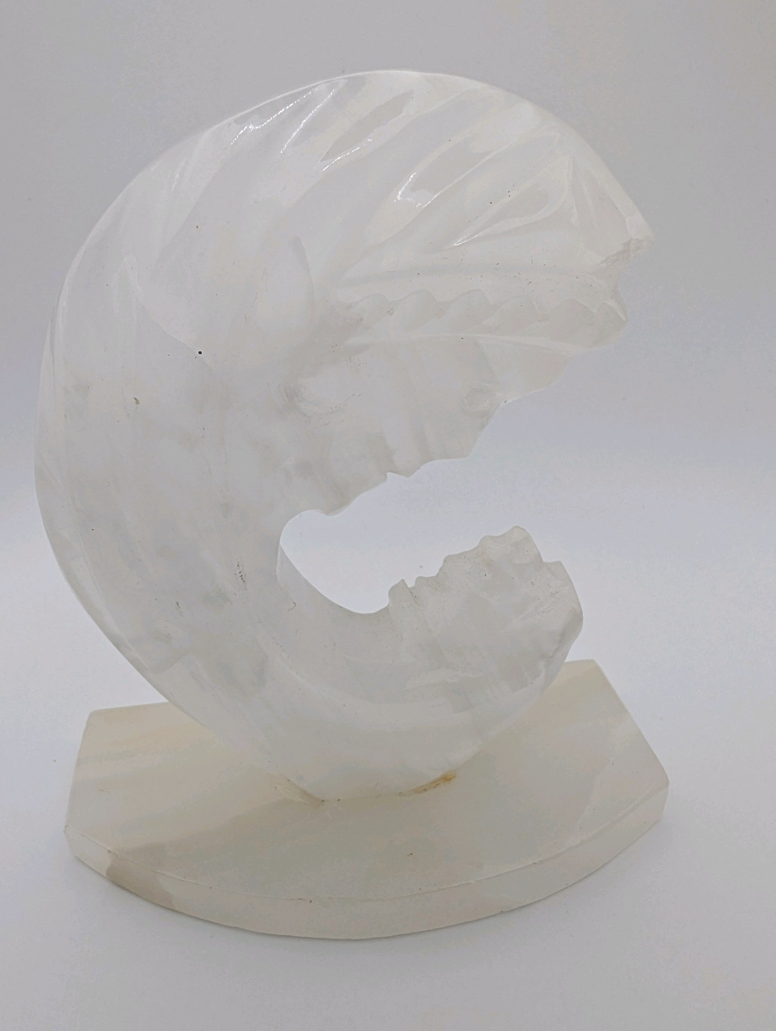 Vintage hand-carved quartz sculpture, Madonna and child