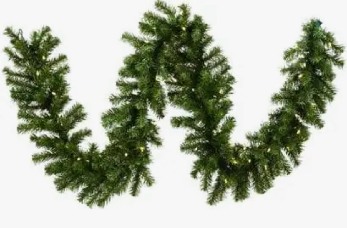 Vickerman 9ft Douglas Fir Garland with LED Lights Great for Christmas Decorating