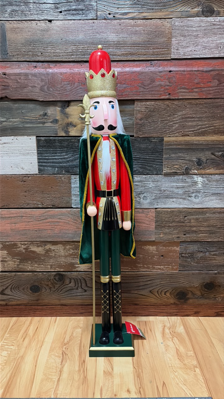 Nutcracker - 3 foot tall - green velvet coat and gems - Retail $192