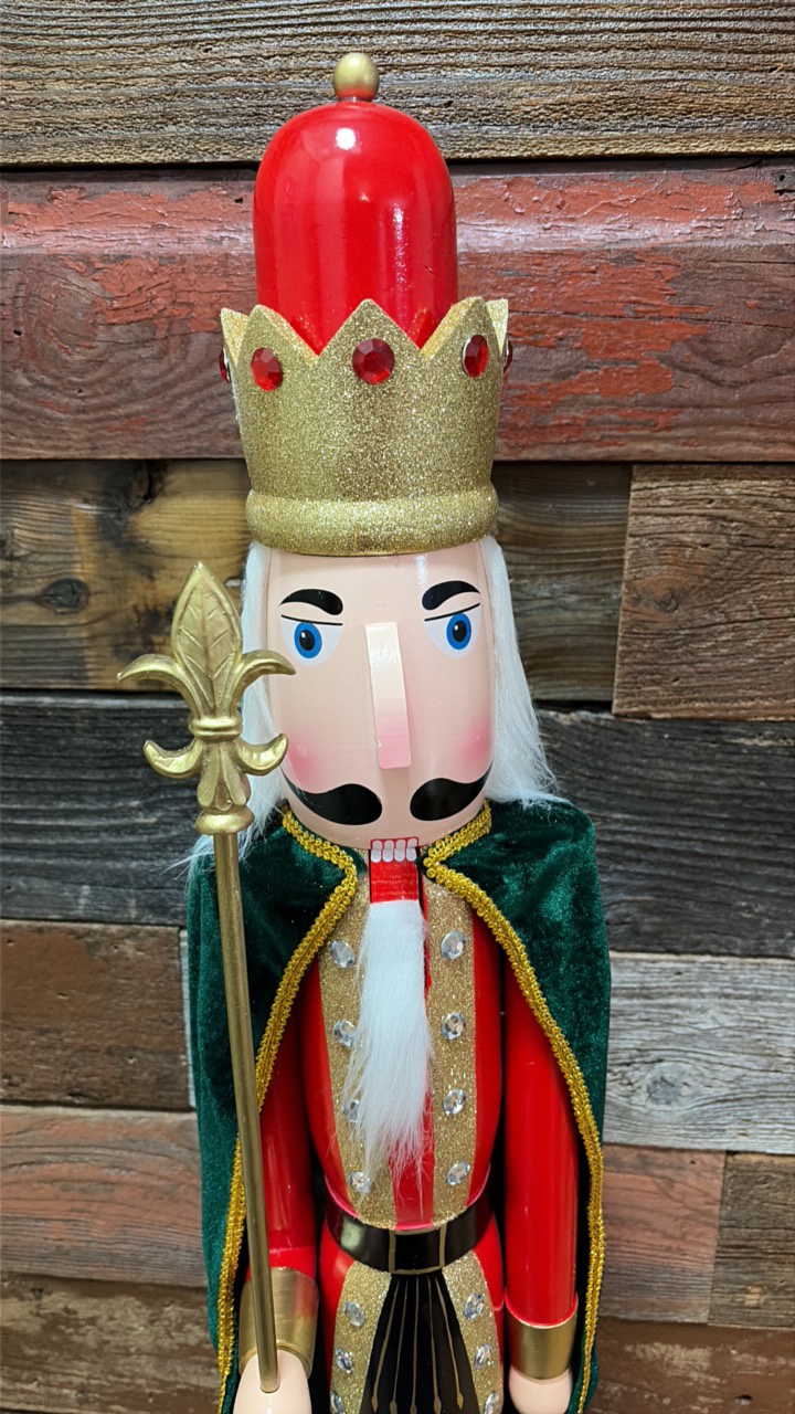 Nutcracker - 3 foot tall - green velvet coat and gems - Retail $192
