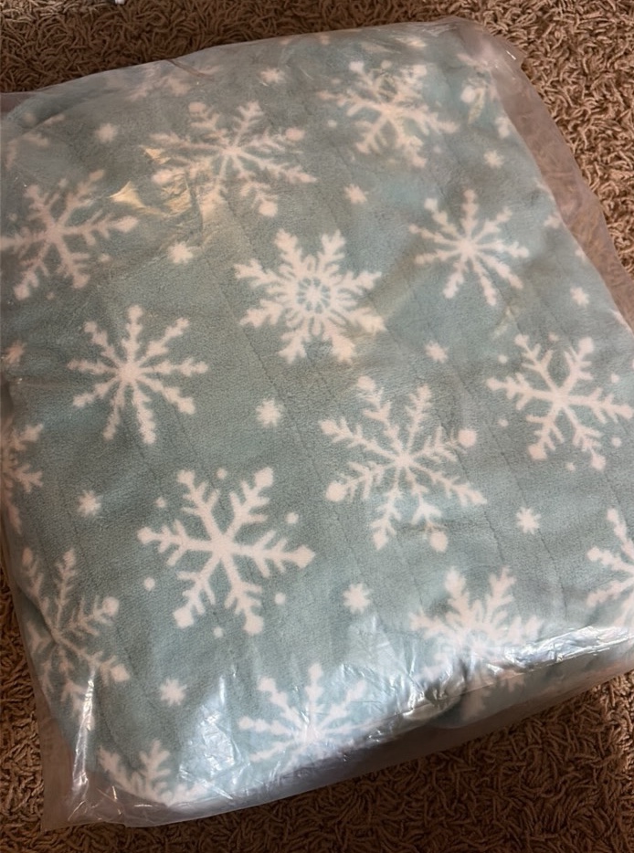 Large Snowflake Plush Snowflake Throw - Blue and White Color