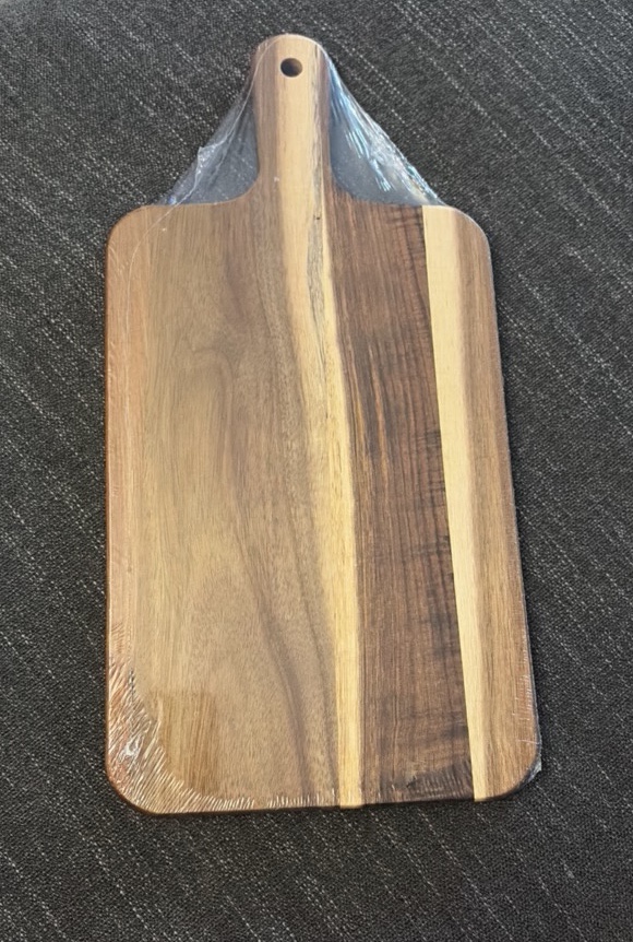 Charceuterie Board, Wood, Sealed in Original Plastic Wrap,