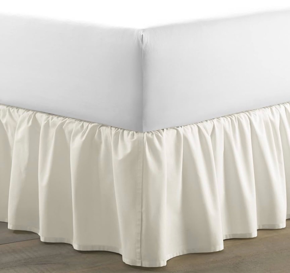 Laura Ashley Home Solid Ivory Ruffled Bedskirt, Full Sized Bed