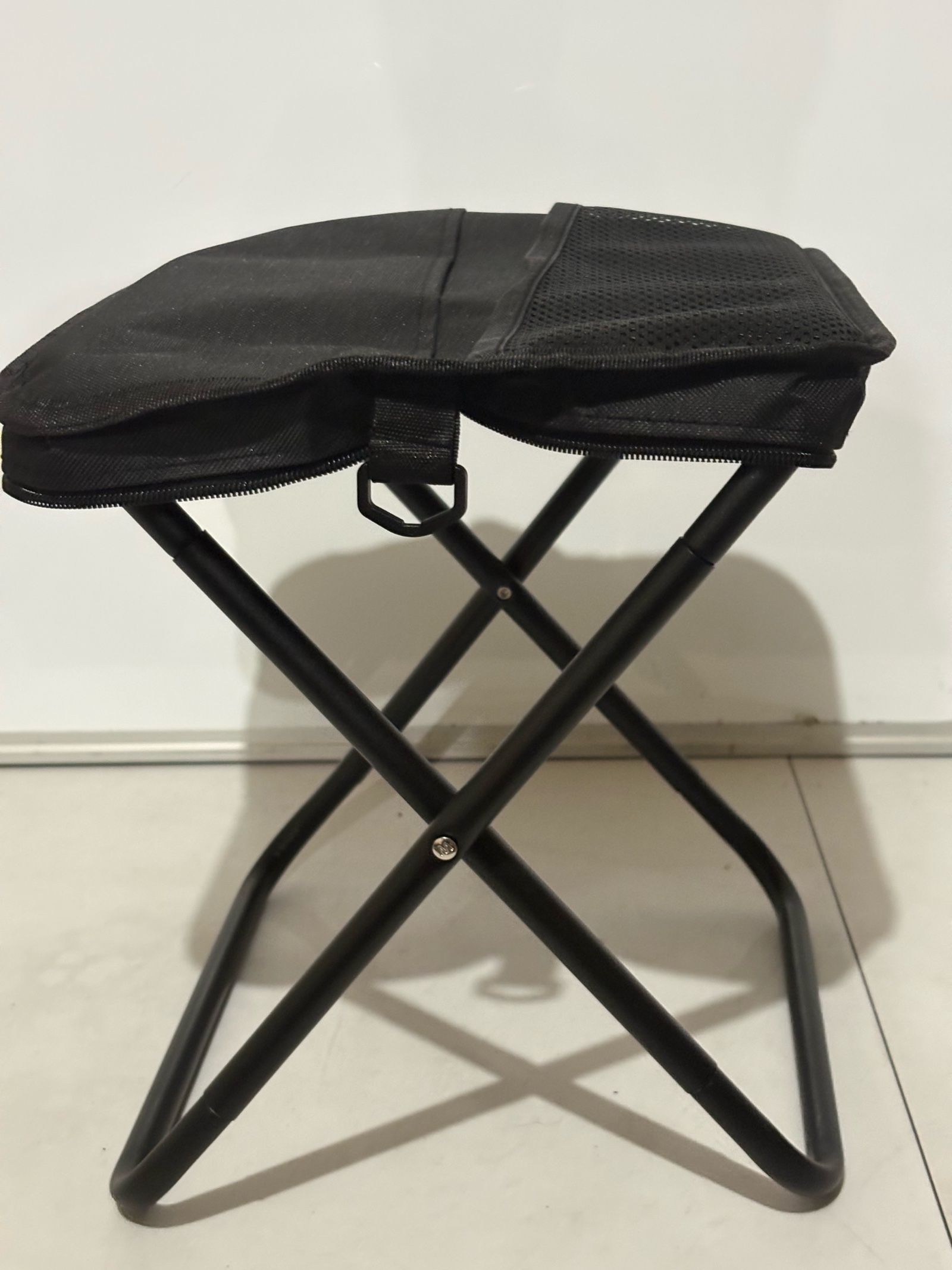 Black Folding Camping Chair in a Bag, Fits in the Bag That is Also the Top of the Chair