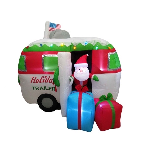 SANTA CAMPER INFLATABLE 7FT - Outdoor Inflatable Decoration, Christmas - Retail $139.99