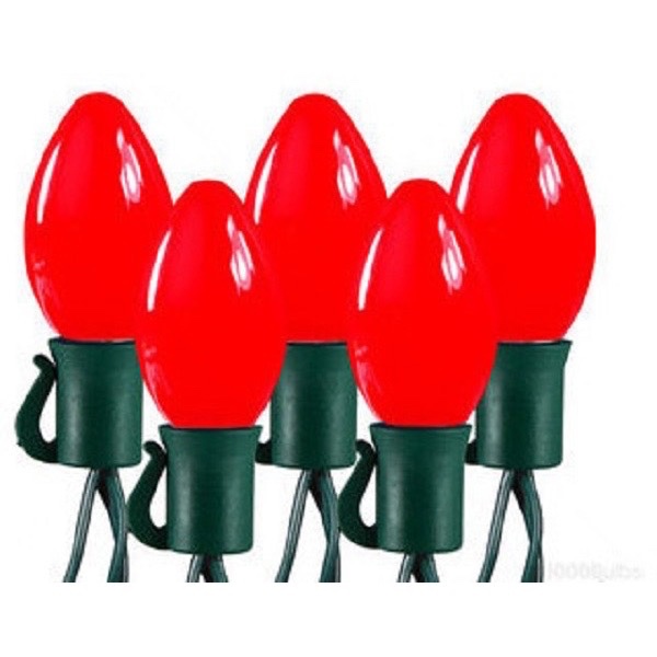 LIGHTSET LED C7 25CT RED OPAQ - Christmas Tree Lights - Cool to touchGreen wire14.5-foot total length25,000-hour average bulb life Red ceramic bulbs Indooroutdoor use