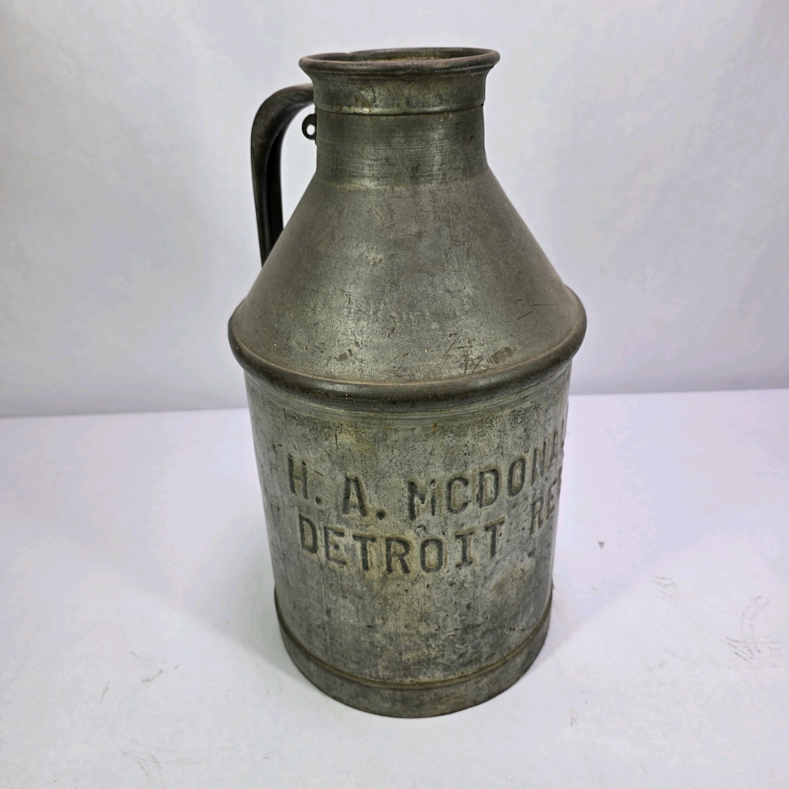 Vintage H.A. McCoy Detroit Metal Dairy Milk Can