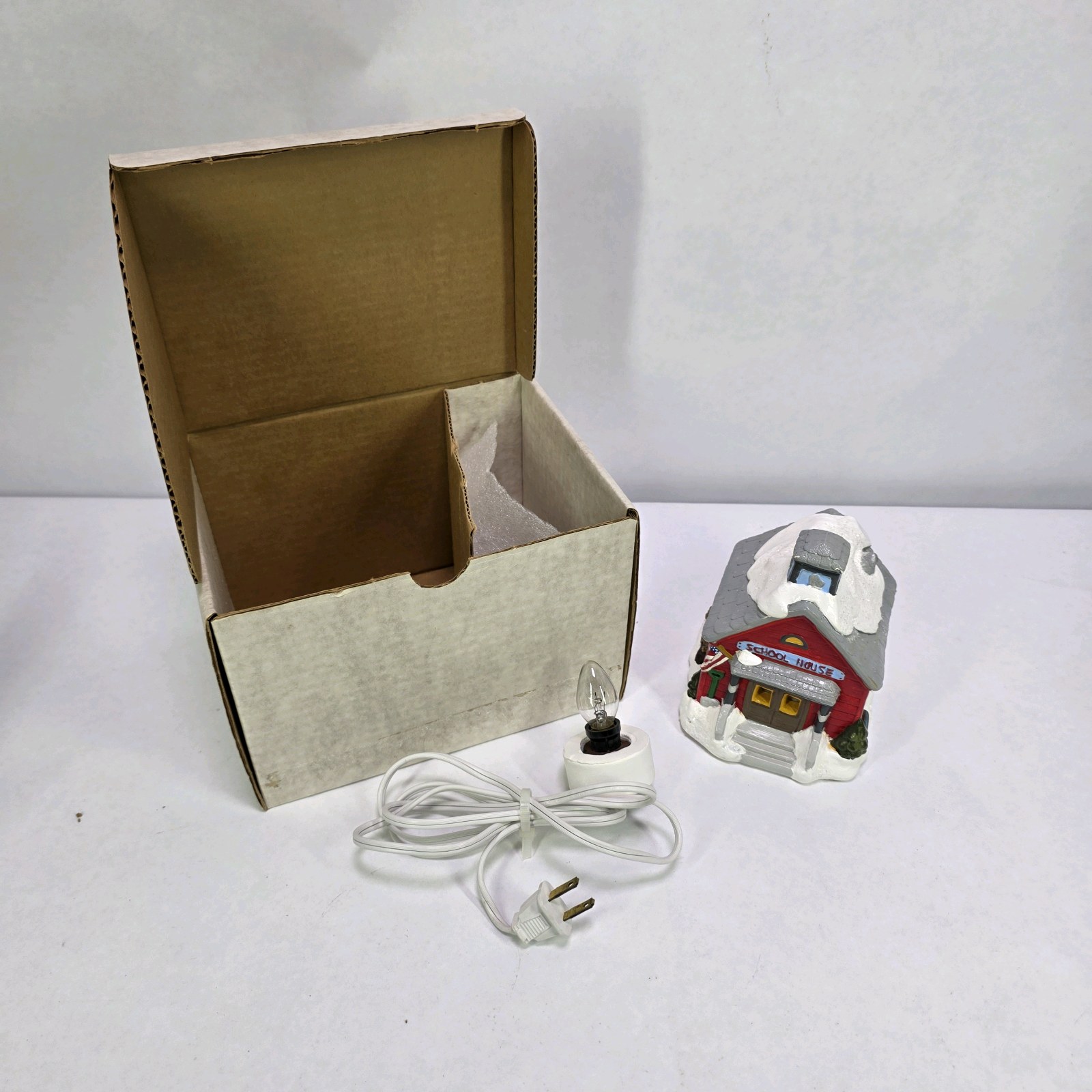 Lighted Ceramic Christmas Bakery House Village Display with Cord and Box
