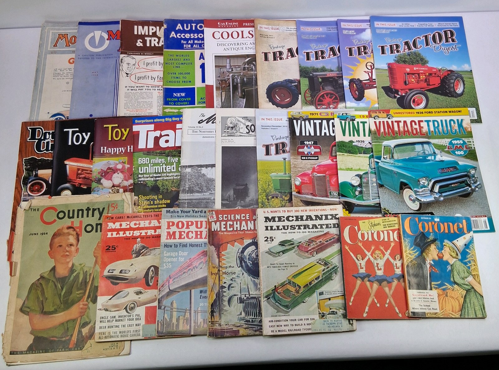 Lot of Vintage Automotive, Tractor, Toy Farmer, and Mechanics Magazines