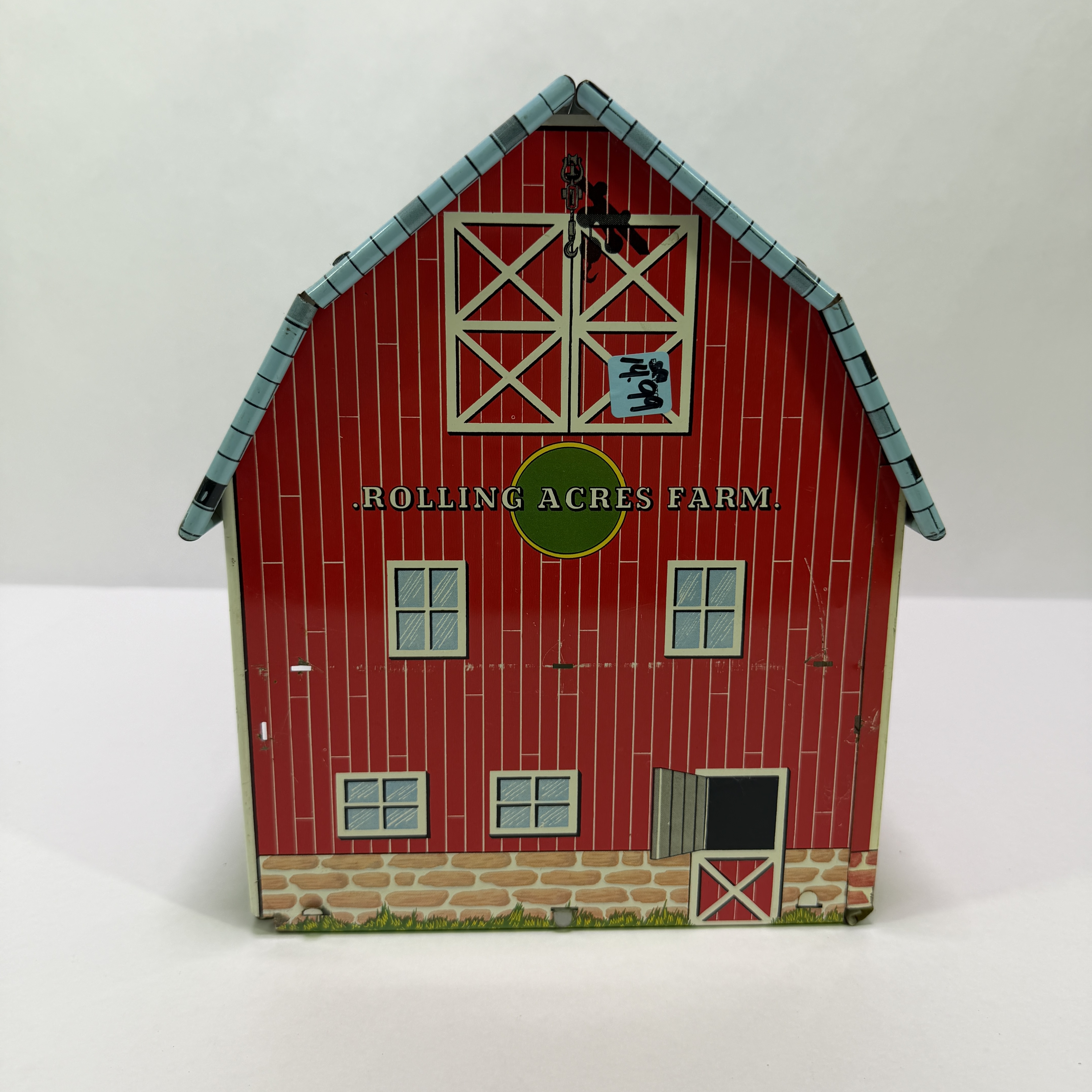 Vintage Rolling Acres Farm Tin Litho Barn Toy Building