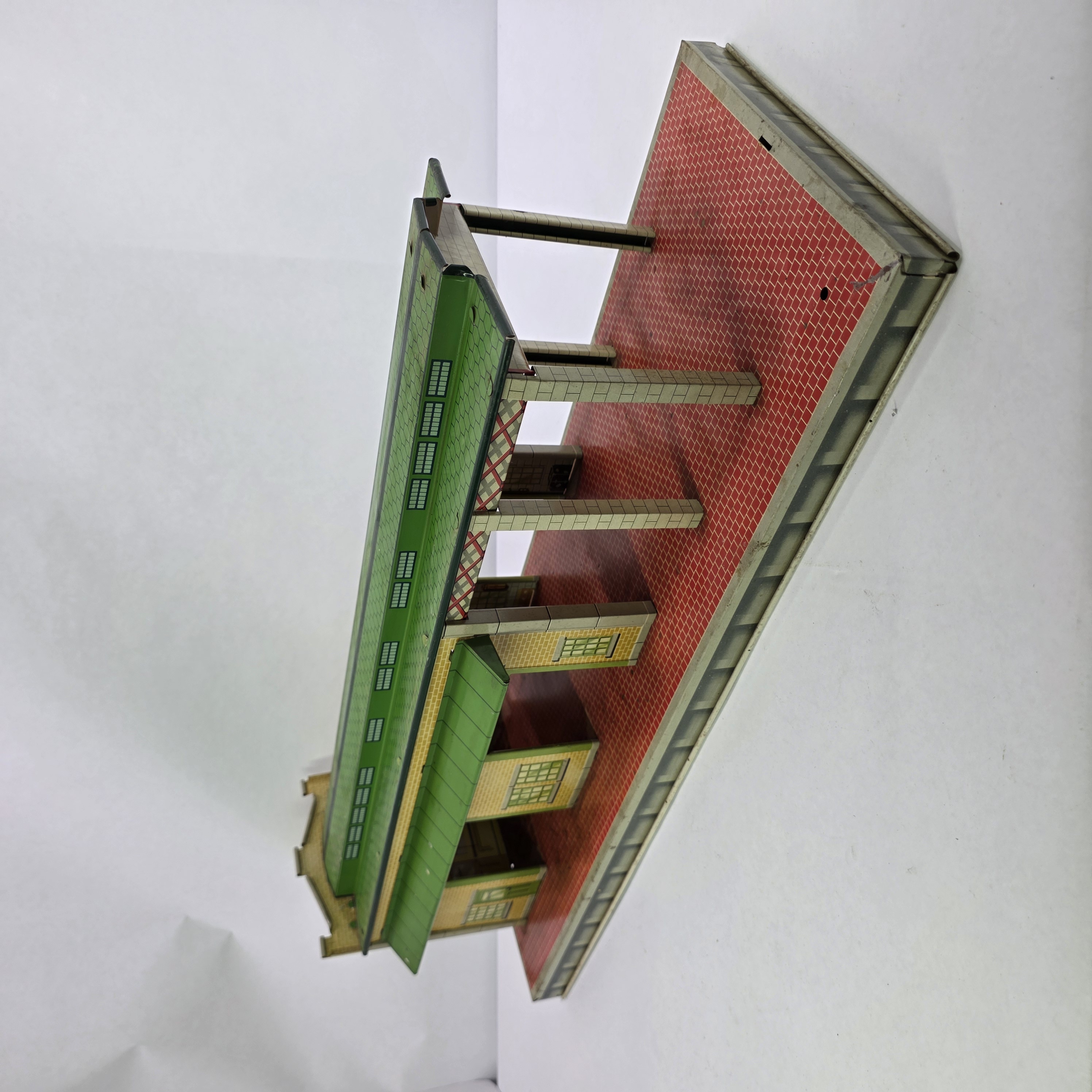 Vintage Tin Litho Freight Terminal Train Station Building