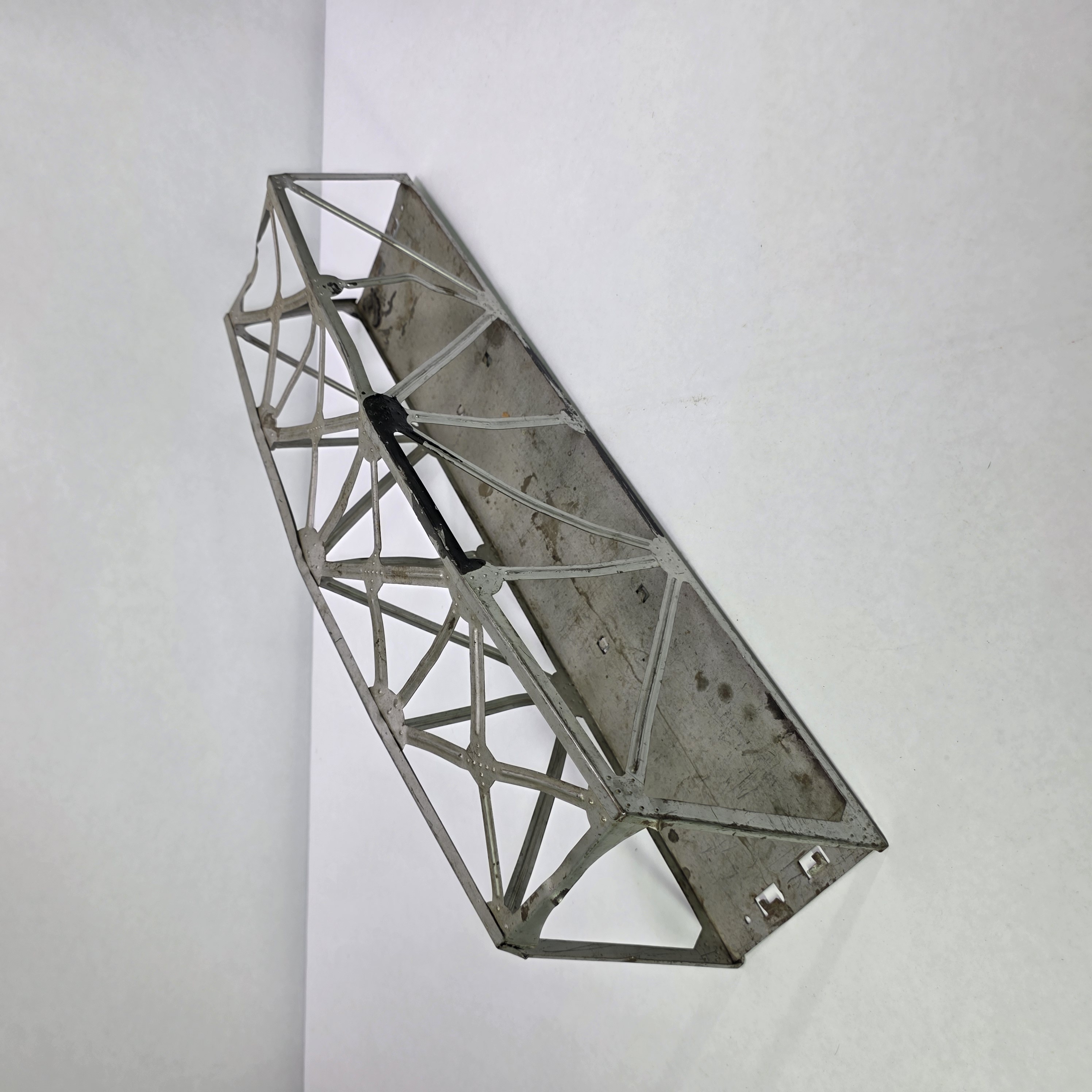 Vintage Silver Metal Model Train Truss Bridge Section