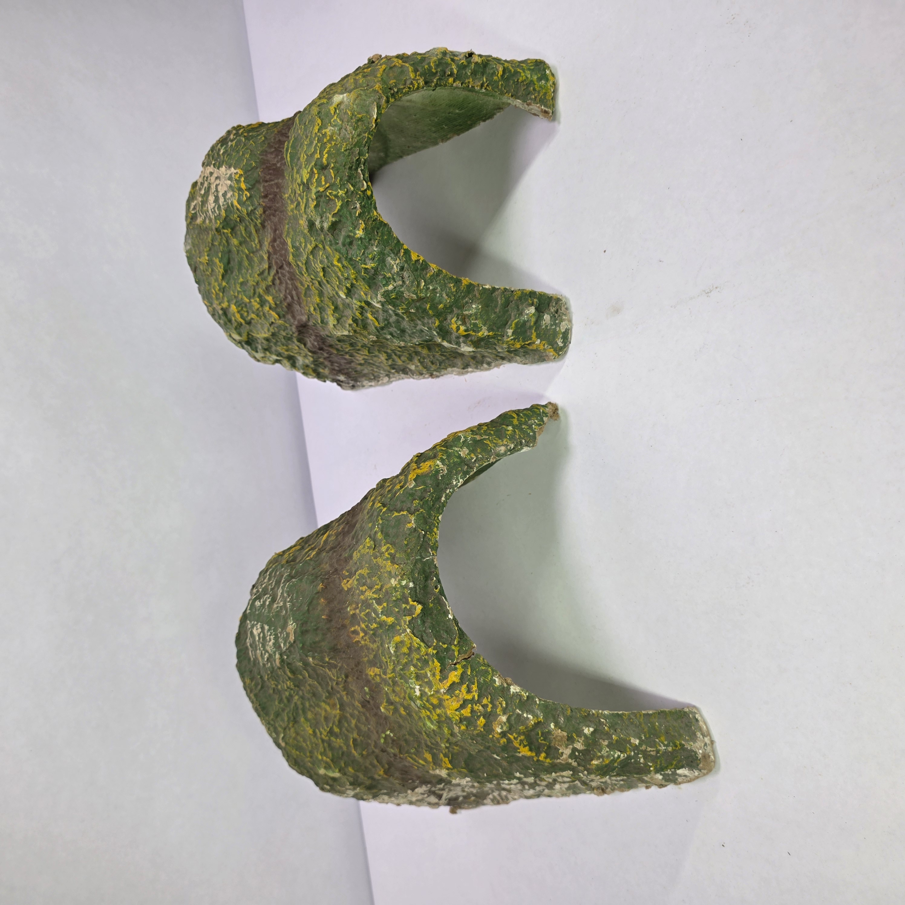Pair of Vintage Model Train Papier Mache Tunnel Scenic Landscape Accessories