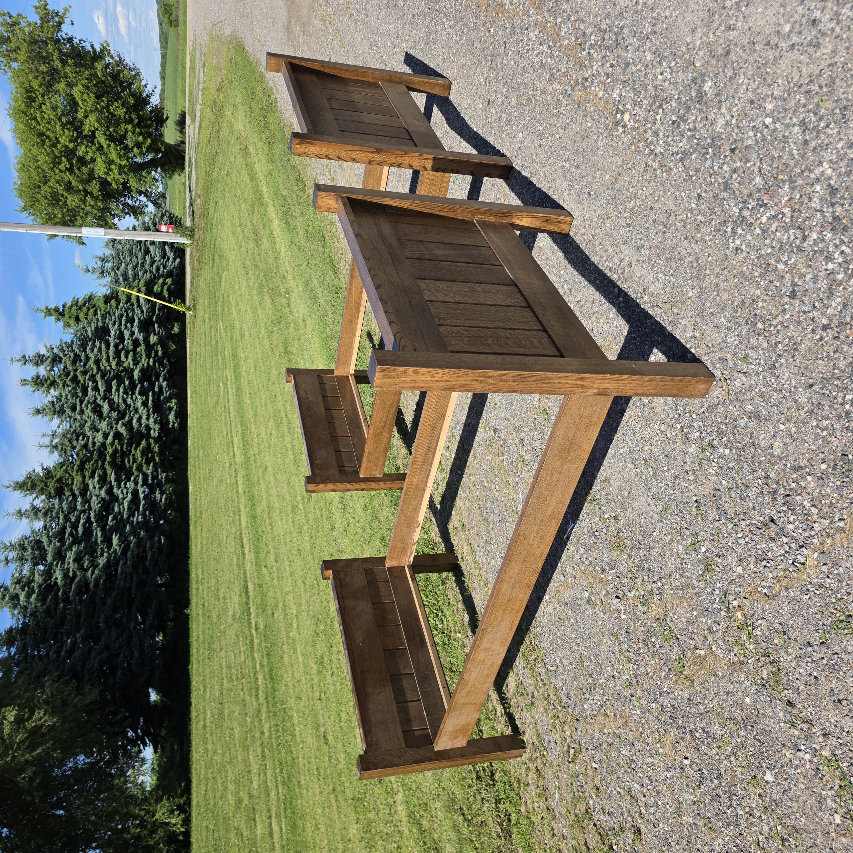 Pair of Wooden Twin Bed Frames with Headboards and Footboards