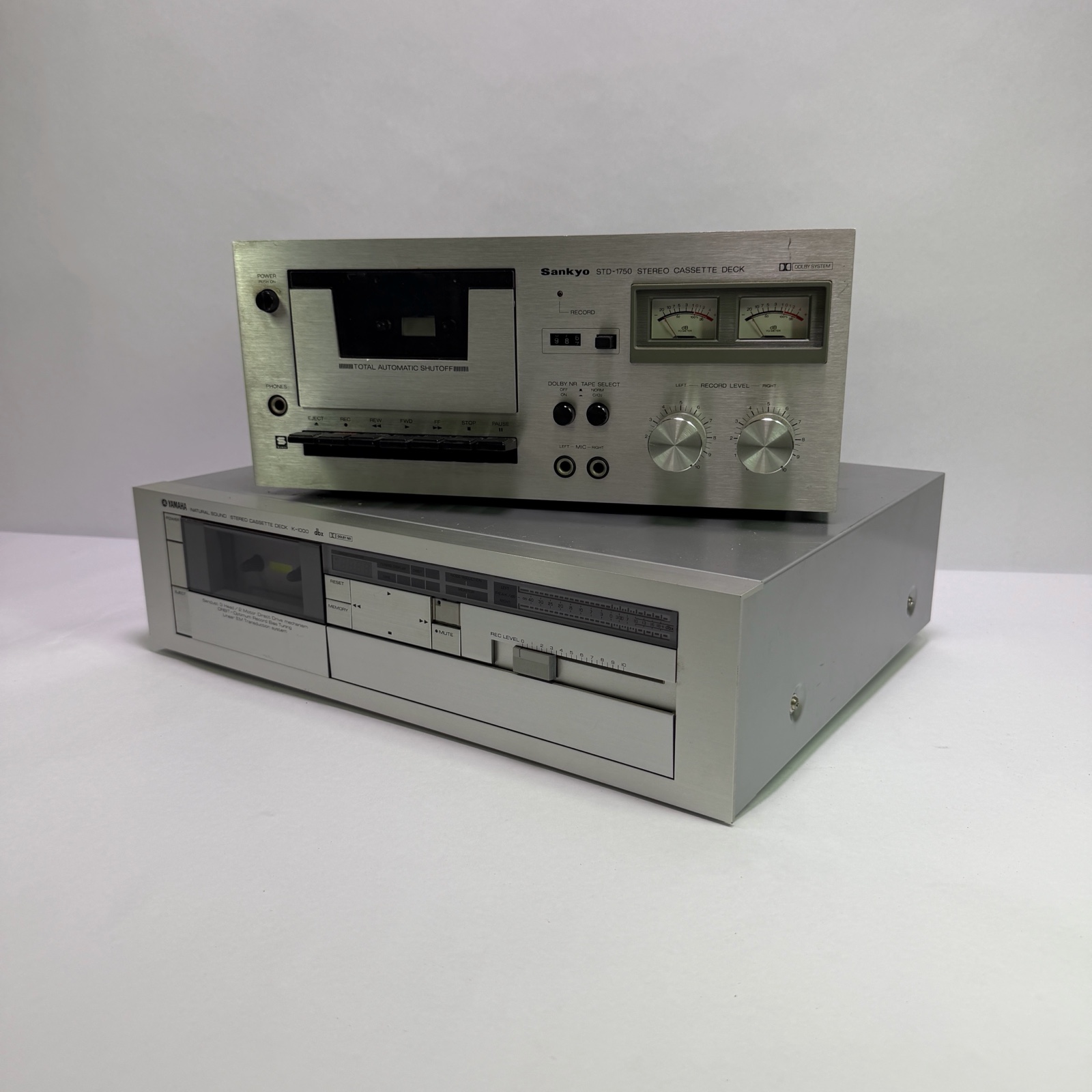 Lot of 2 Vintage Stereo Cassette Decks Sankyo STD-1750 and Yamaha Natural Sound