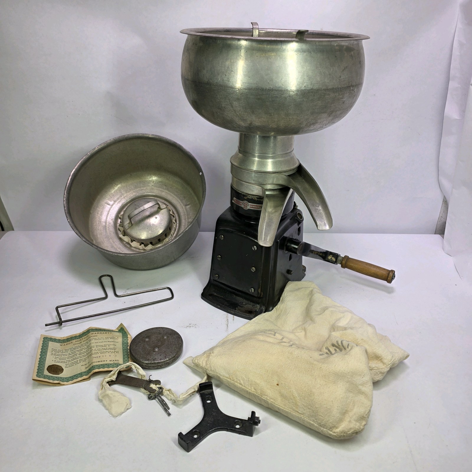Vintage DeLaval Hand Crank Cream Separator Dairy Machine With Accessories