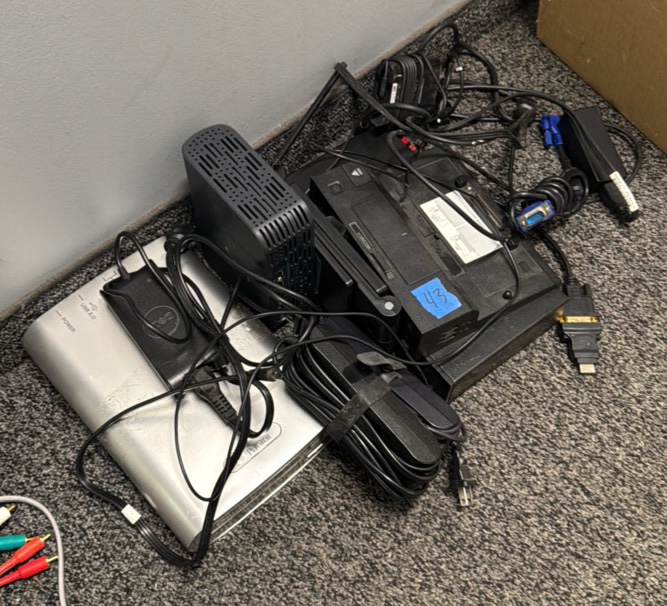 assorted chords and electronics