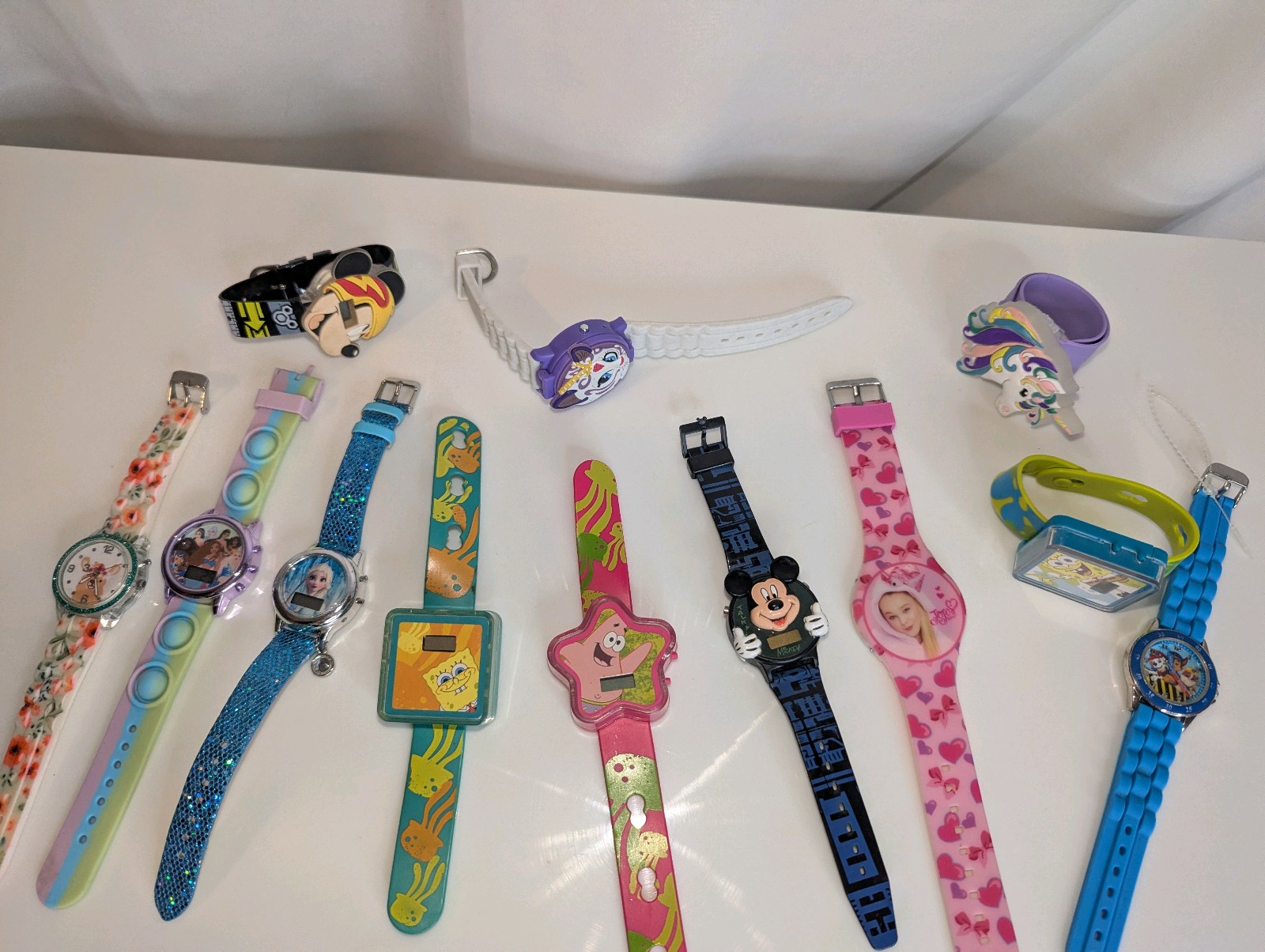 Kids Watch Lot- Untested, Need Batteries  SpongeBob, Frozen, Mickey Mouse