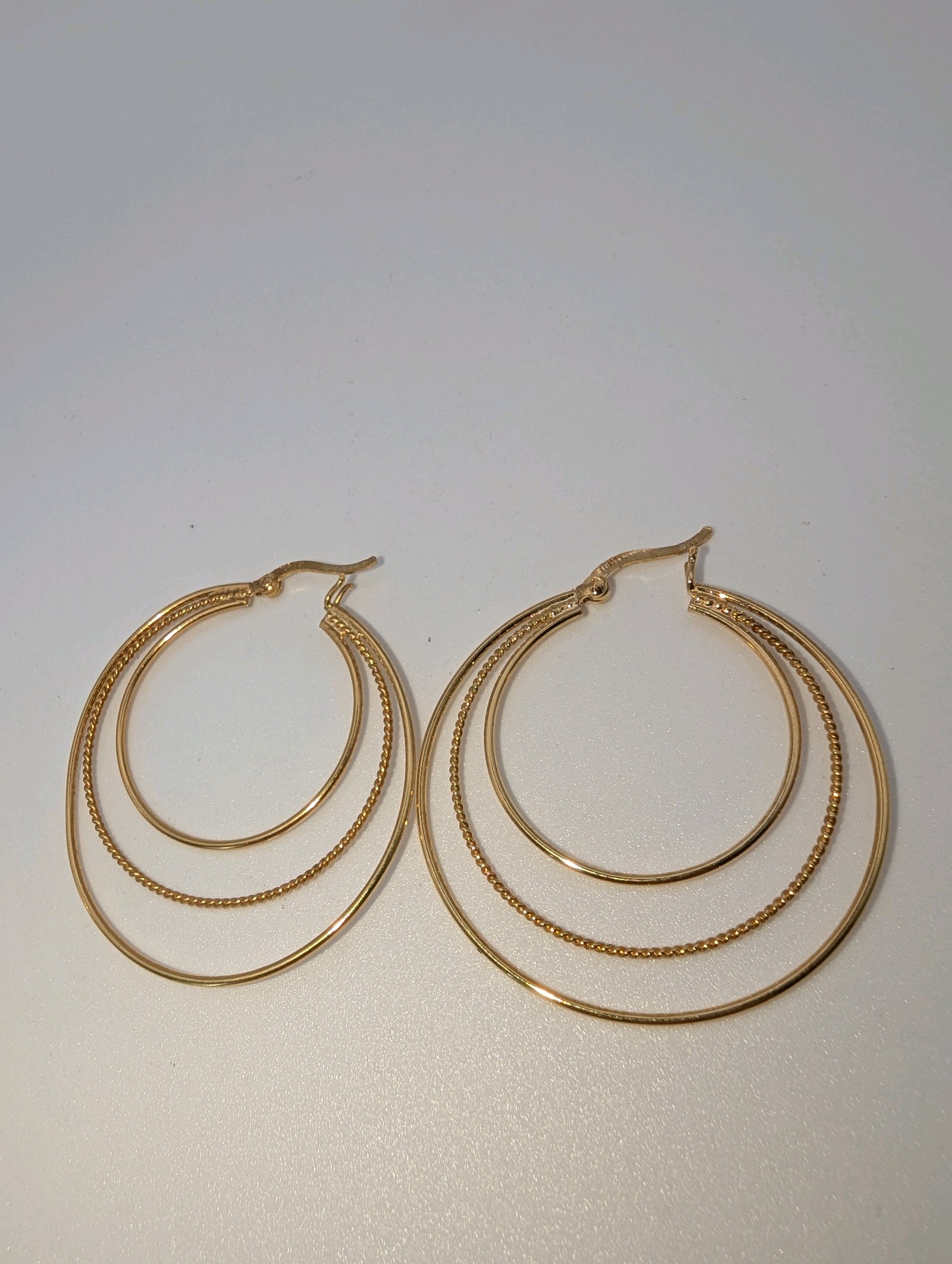 Gold Plated Multi Hoop Earrings