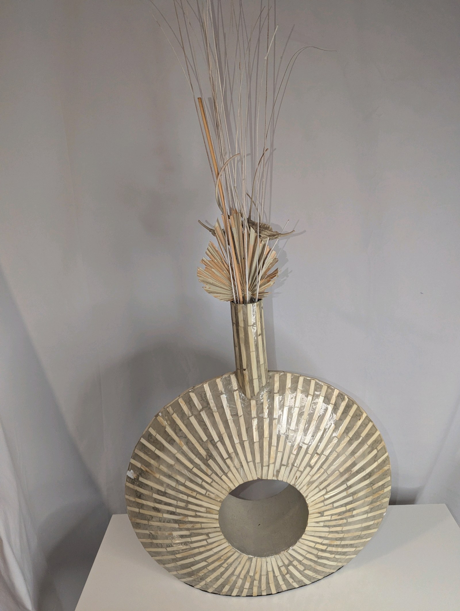 Large Modern Circular Vase with vase fillers