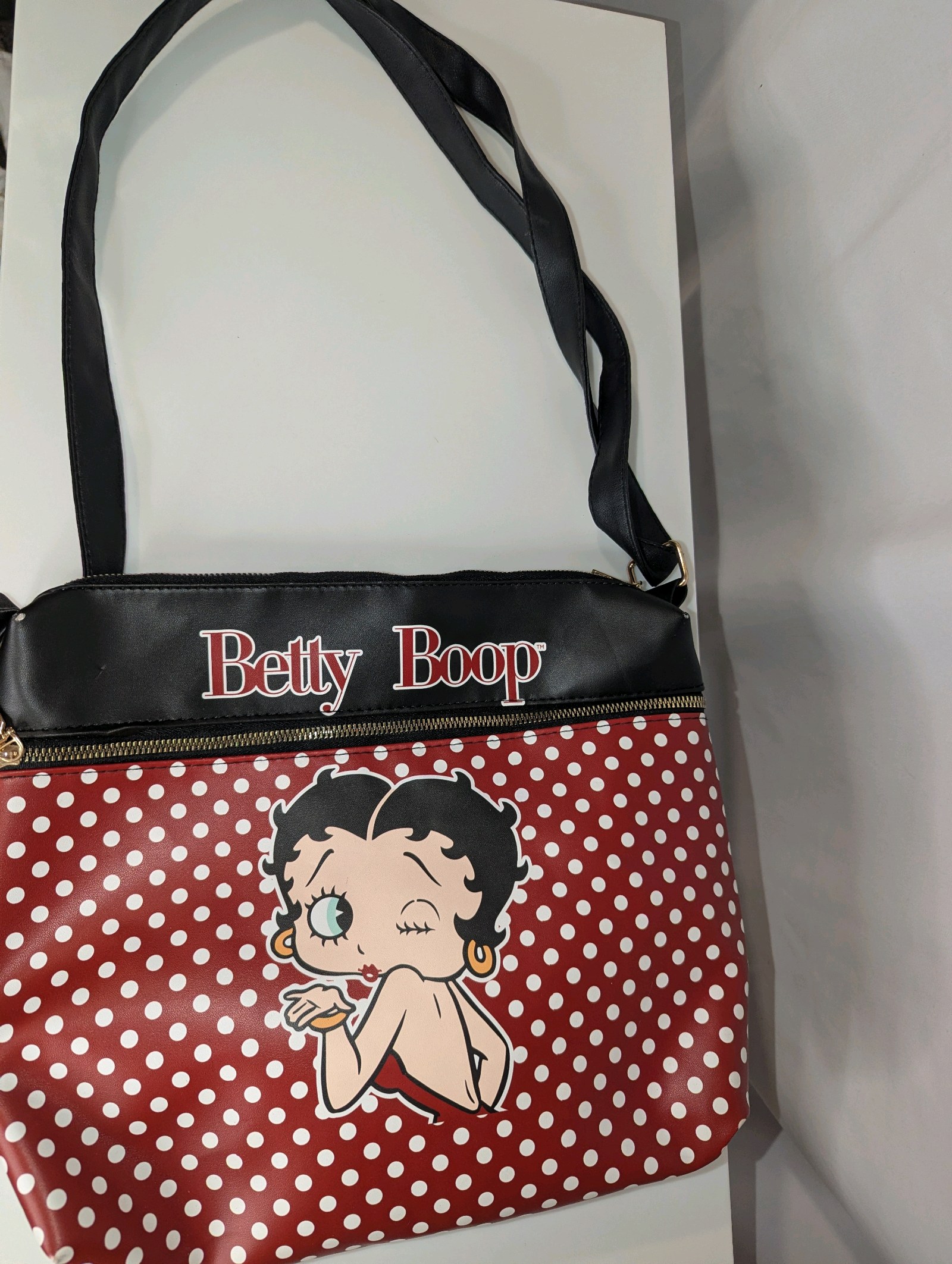 Faux leather Betty Boop crossbody bag