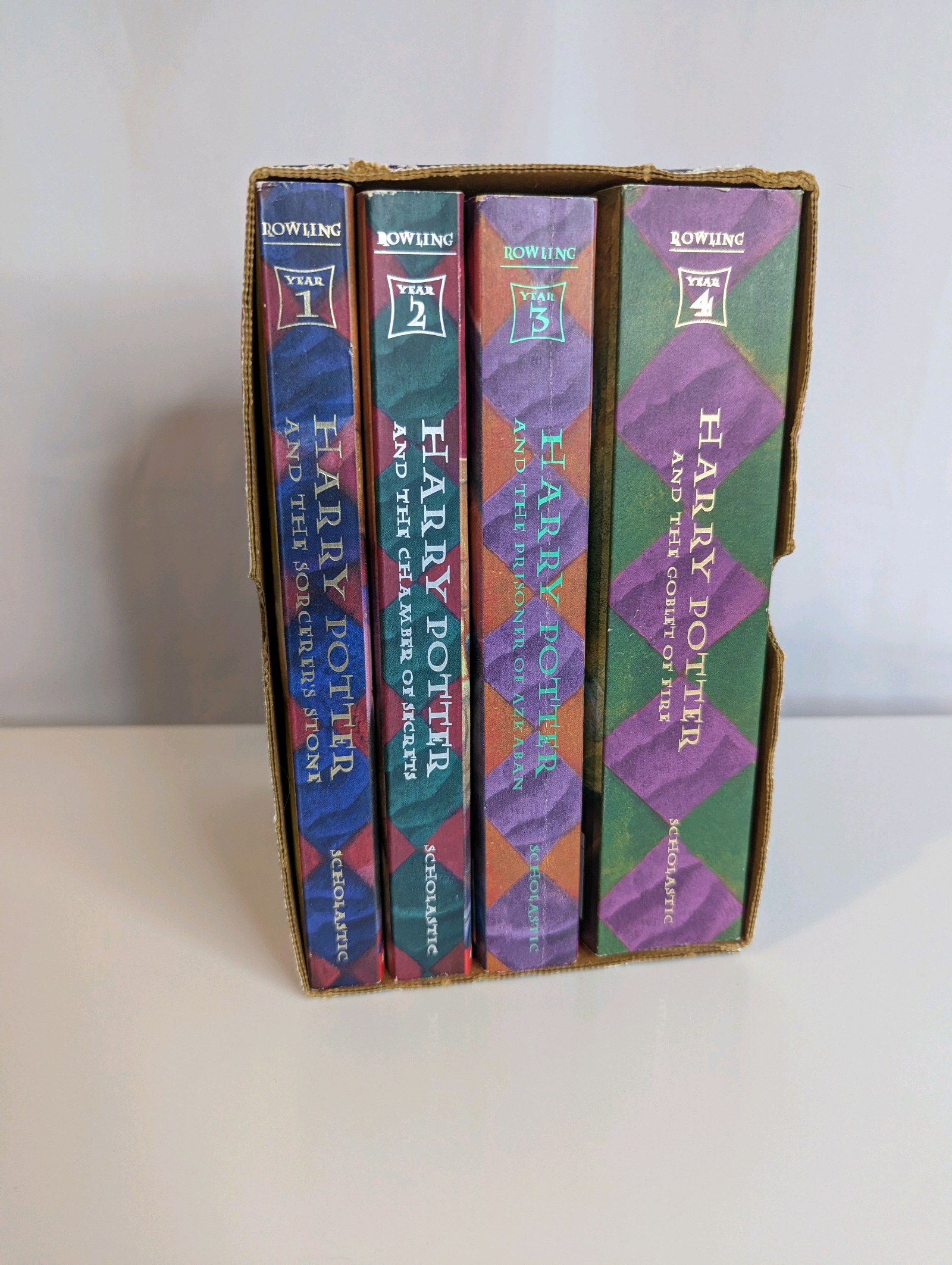 1999 Harry Potter Paperback Boxed Set containing the first four books published by Scholastic